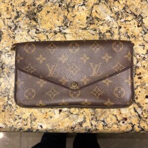 Louis Vuitton Brown and Tan Monogram Clutch